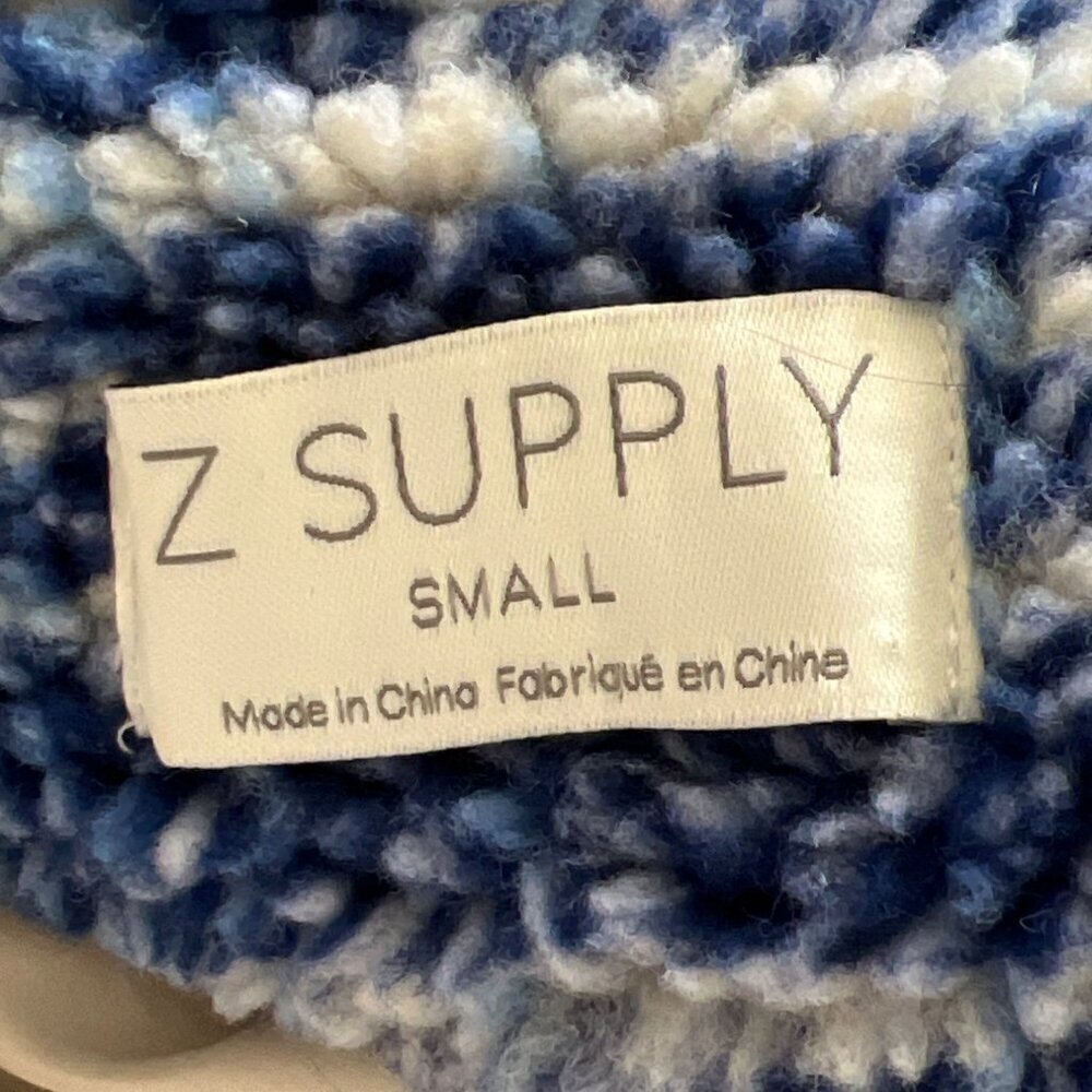 Z SUPPLY Hastings Sherpa Coat Sapphire Blue Plaid Sz S EUC - Picture 6 of 8